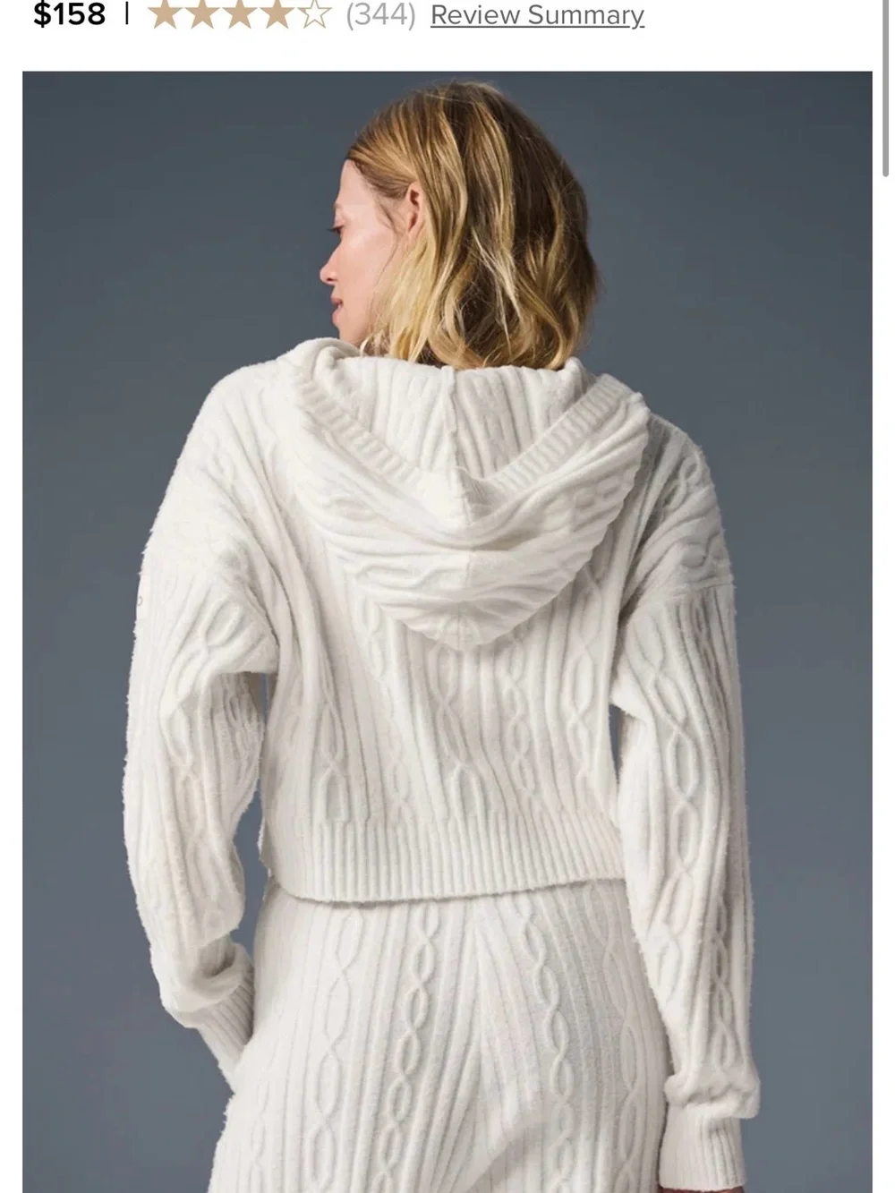 Cozy Cable-Knit Hooded Sweater in Cream